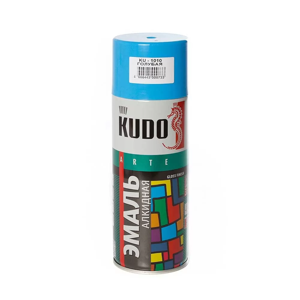 KUDO-1010 Эмаль голубая 520мл алкидная RAL5012